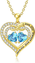 Gold-Tone Birthstone Heart Infinity Necklace