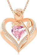 Gold-Tone Birthstone Heart Necklace