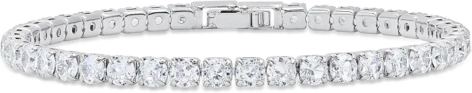 Sterling Silver Moissanite Tennis Bracelet, 3mm