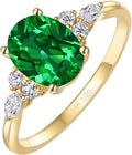 Gold-Tone Sterling Silver Oval Birthstone Ring