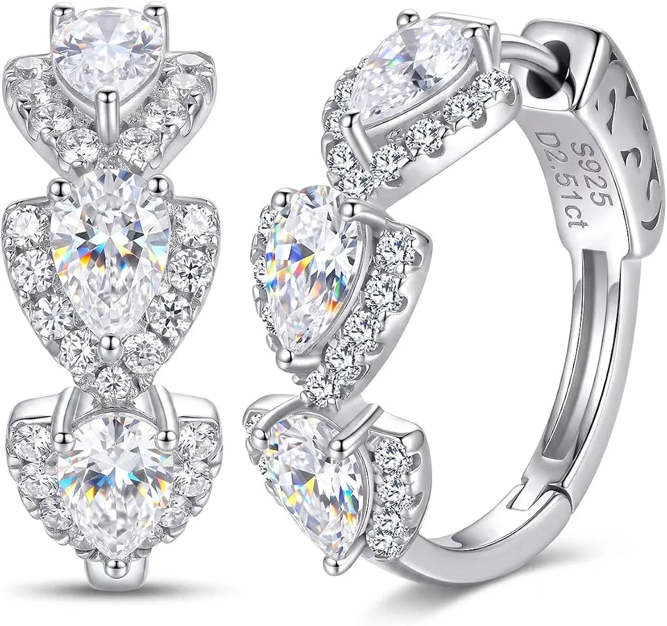 Moissanite Hoop Earrings, 16MM