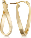 Gold-Tone Oval Hoop Earrings, 1 Inch