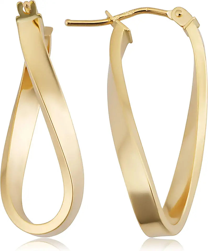 Gold-Tone Oval Hoop Earrings, 1 Inch