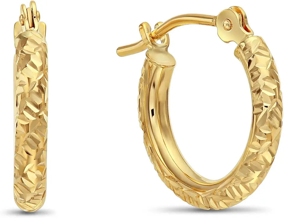 Gold-Tone Round Hoop Earrings, 0.5 inch