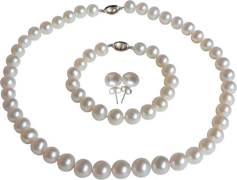 Round Pearl Stud Jewelry Set