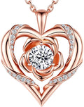 18K Gold-Plated Sterling Silver Moissanite Heart Floral Necklace