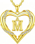 Gold-Tone Heart Initial Necklace