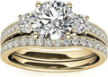 Gold-Tone Round Moissanite Jewelry Set
