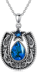 Sterling Silver Birthstone Necklace, 2 Inch