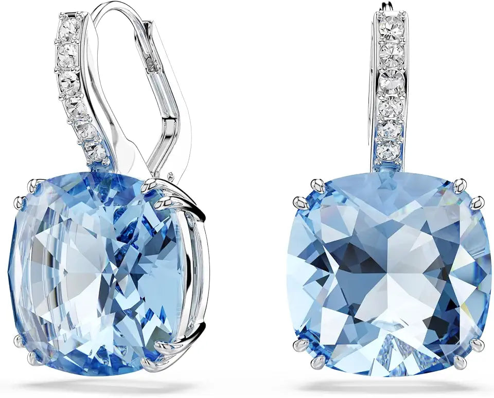 Rhodium-Plated Drop Earrings