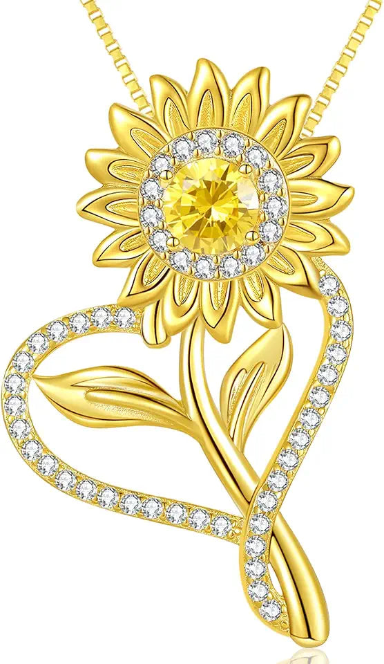 18K Gold-Plated Sunflower Necklace