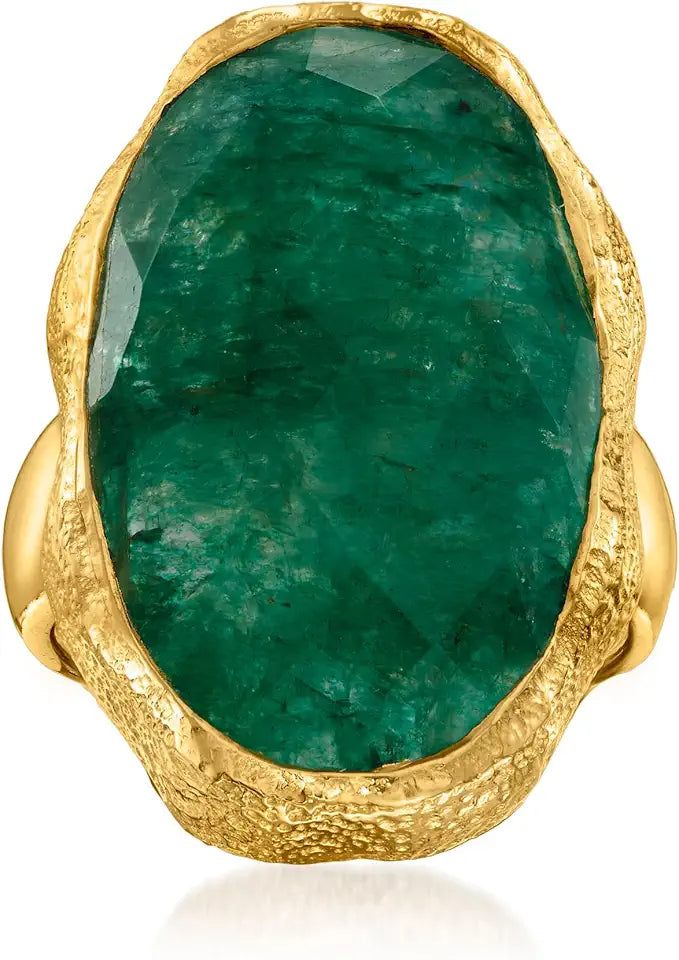 Gold-Tone Emerald Ring