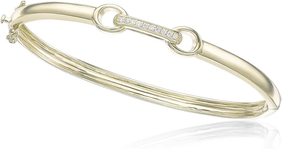 18K Yellow Gold-Plated Sterling Silver Lab-Grown Diamond Bracelet