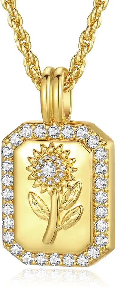 24K Gold-Plated Sunflower Necklace