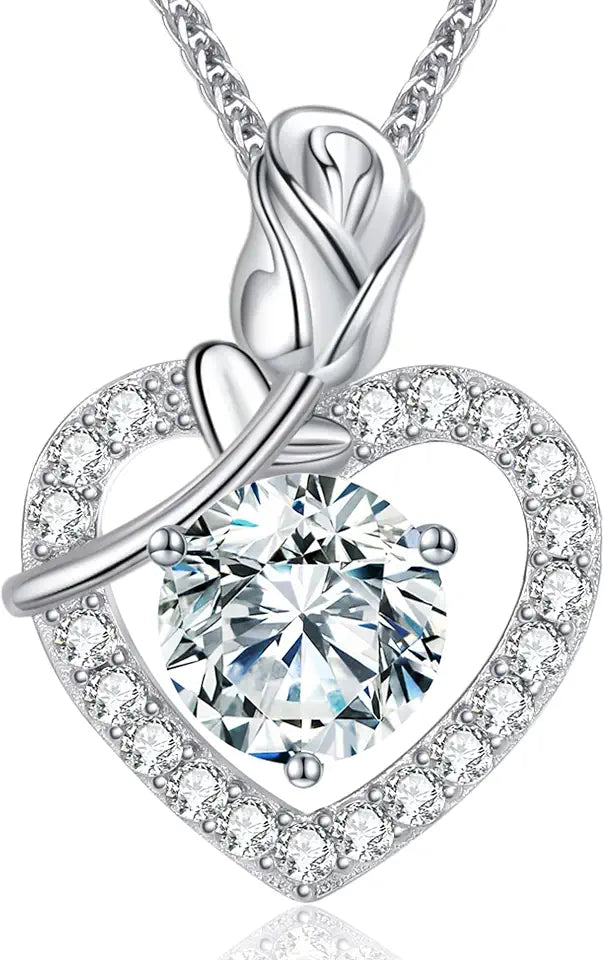 18K Gold-Plated Sterling Silver Moissanite Heart Necklace