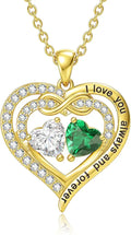 Gold-Tone Birthstone Heart Infinity Necklace