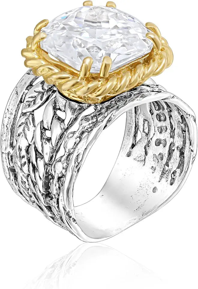 Sterling Silver Round Cubic Zirconia Ring