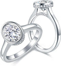 Oval Moissanite Halo Engagement Ring