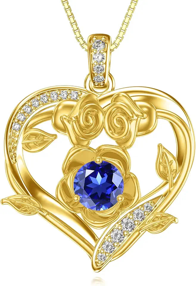 Gold-Tone Birthstone Heart Necklace