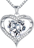 Sterling Silver Moissanite Heart Necklace