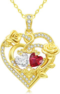 Gold-Tone Birthstone Heart Necklace