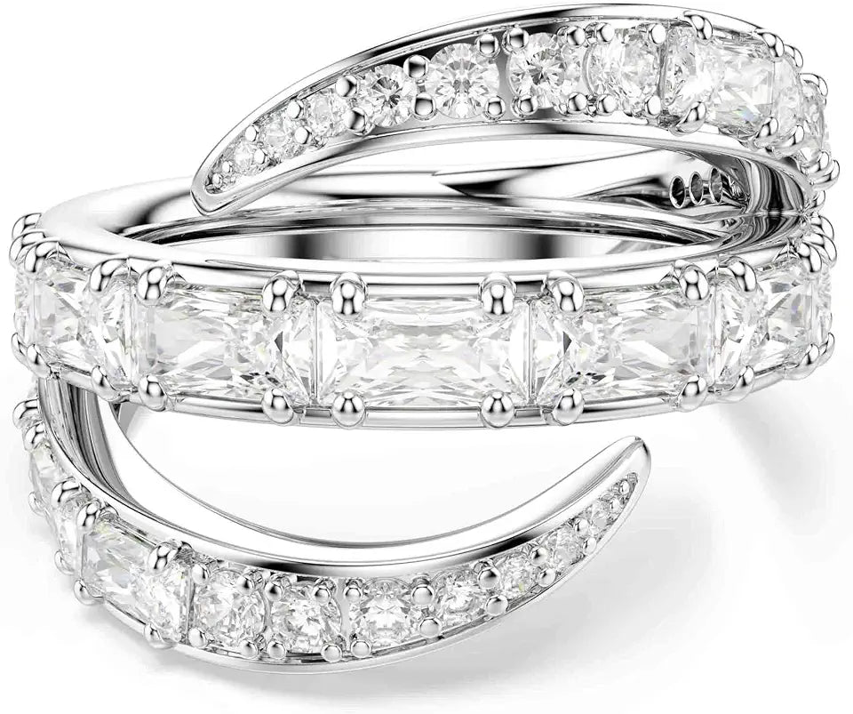 Rhodium-Plated Swan Ring
