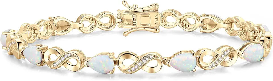 14K Gold-Plated Birthstone Tennis Infinity Bracelet
