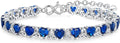 Birthstone Tennis Heart Bracelet