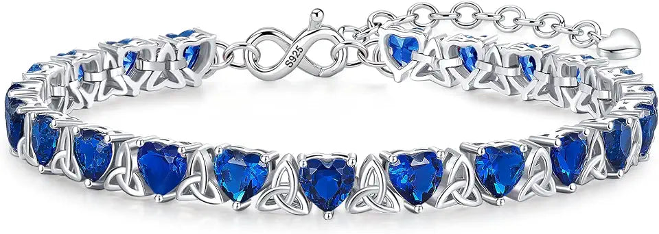 Birthstone Tennis Heart Bracelet