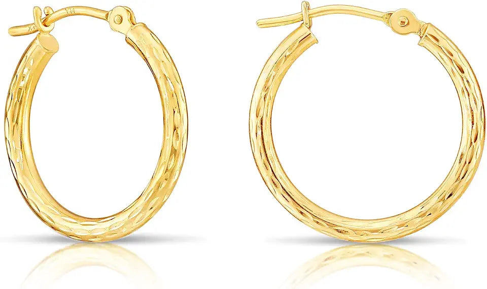 Gold-Tone Round Hoop Earrings