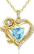 Gold-Tone Birthstone Heart Necklace