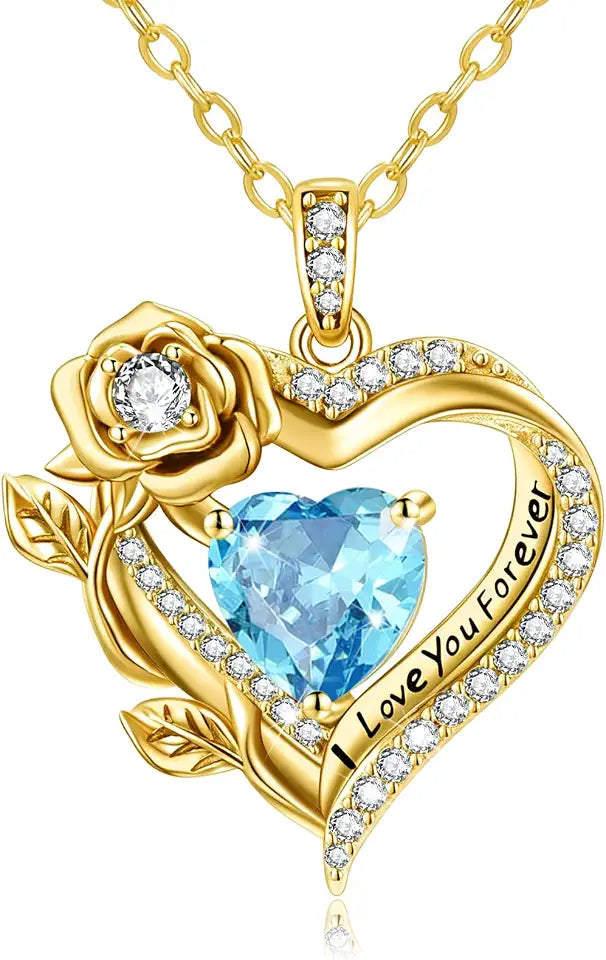 Gold-Tone Birthstone Heart Necklace