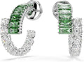 Rhodium-Plated Crystal Hoop Earrings