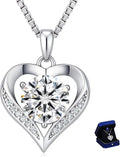 Sterling Silver Moissanite Heart Necklace