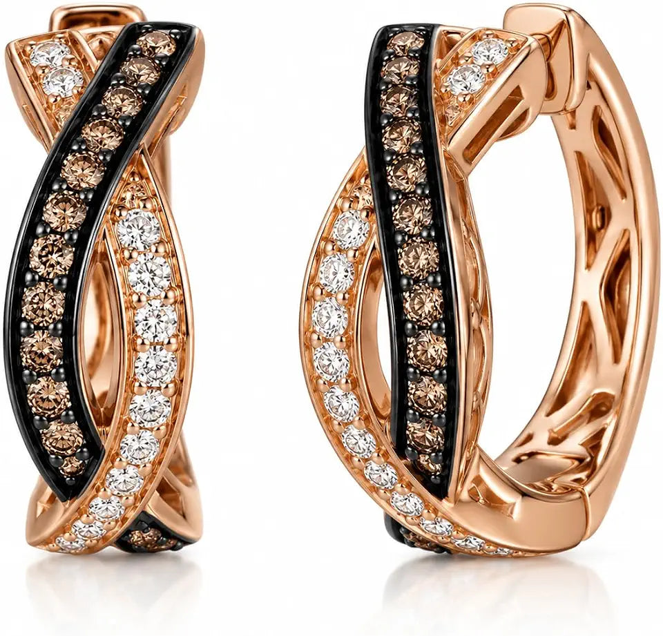 14K Rose Gold-Plated Round Hoop Earrings