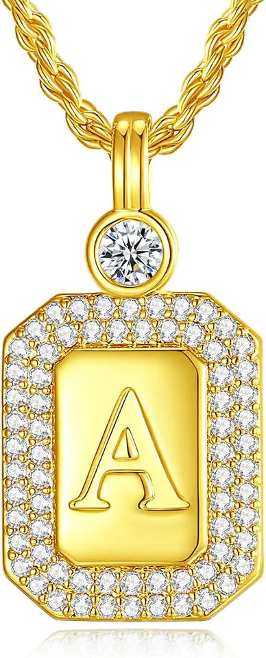 Gold-Tone Rope Initial Necklace