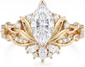 Gold-Tone Birthstone Floral Engagement Ring
