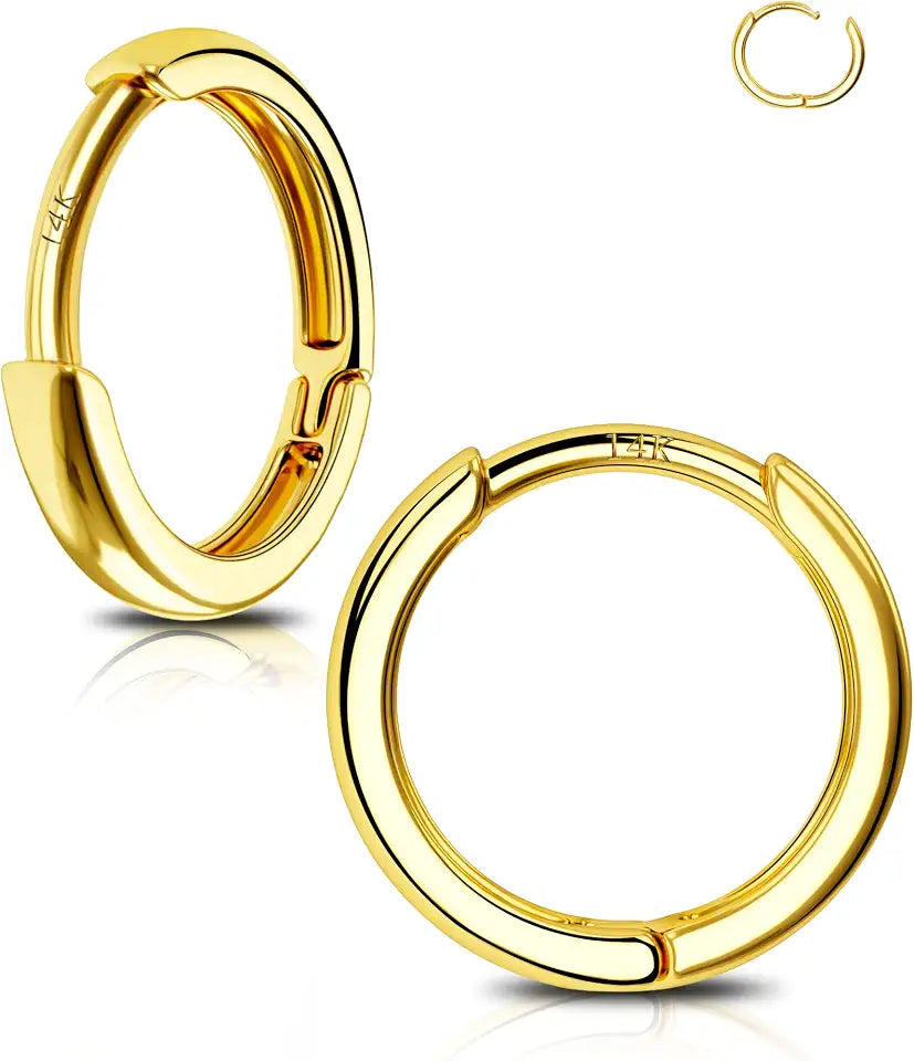 Gold-Tone Hoop Huggie Body Jewelry