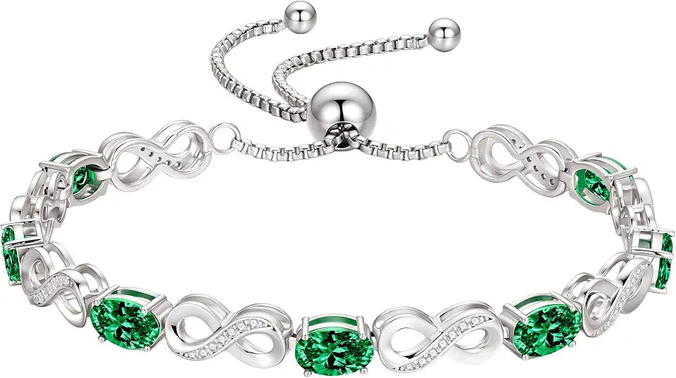Birthstone Tennis Infinity Bracelet