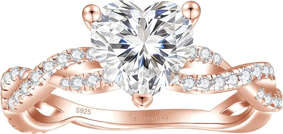 Moissanite Heart Engagement Ring