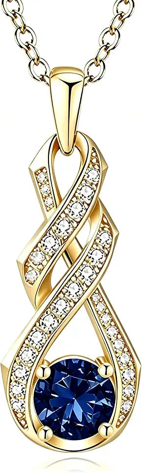 Gold-Tone Birthstone Infinity Necklace