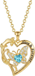 Gold-Tone Butterfly Necklace, 6MM