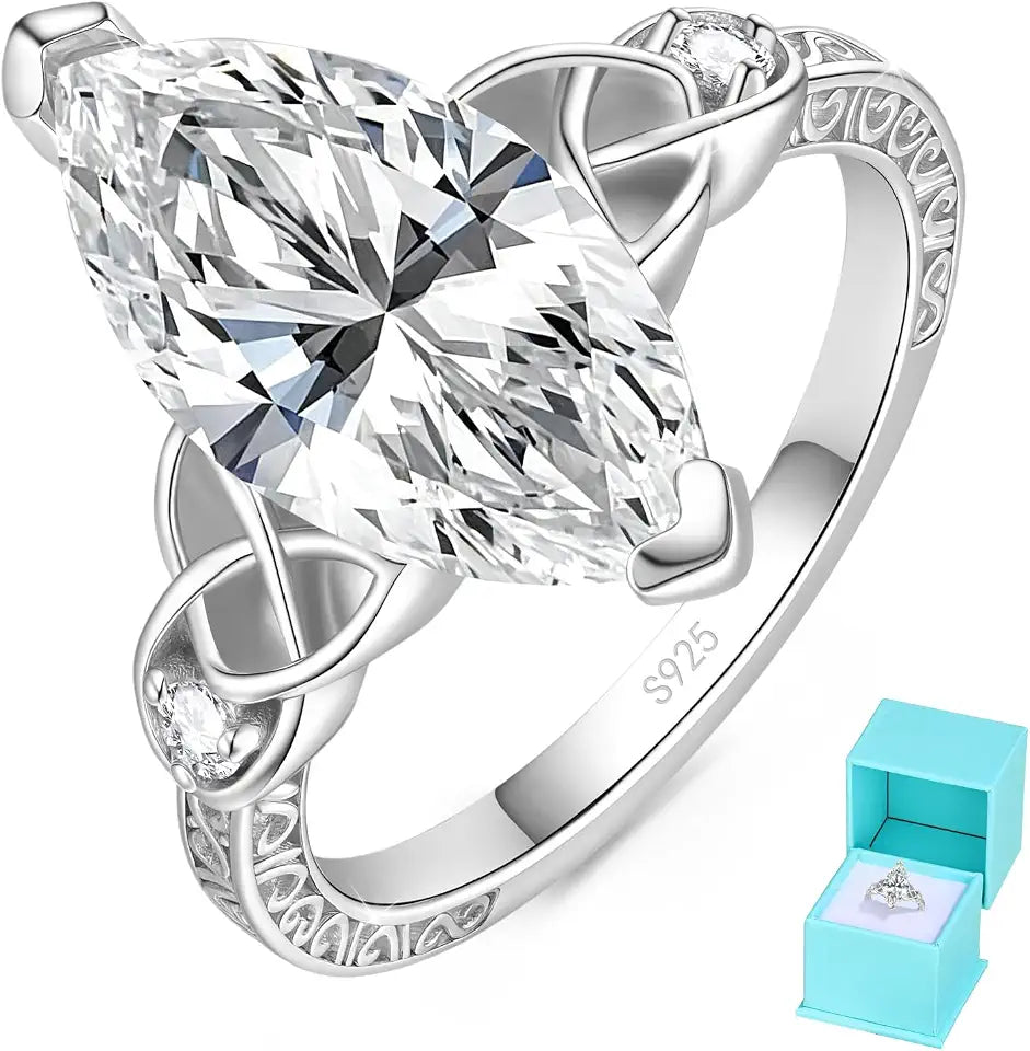 Sterling Silver Moissanite Engagement Ring