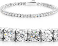 18K White Gold-Plated Moissanite Tennis Bracelet