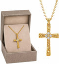 Gold-Tone Moissanite Cross Necklace