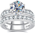 Sterling Silver Round Moissanite Wedding Band