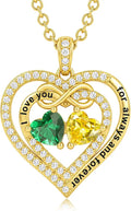 Gold-Tone Birthstone Heart Necklace