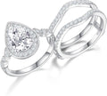 Sterling Silver Pear-Cut Moissanite Engagement Ring