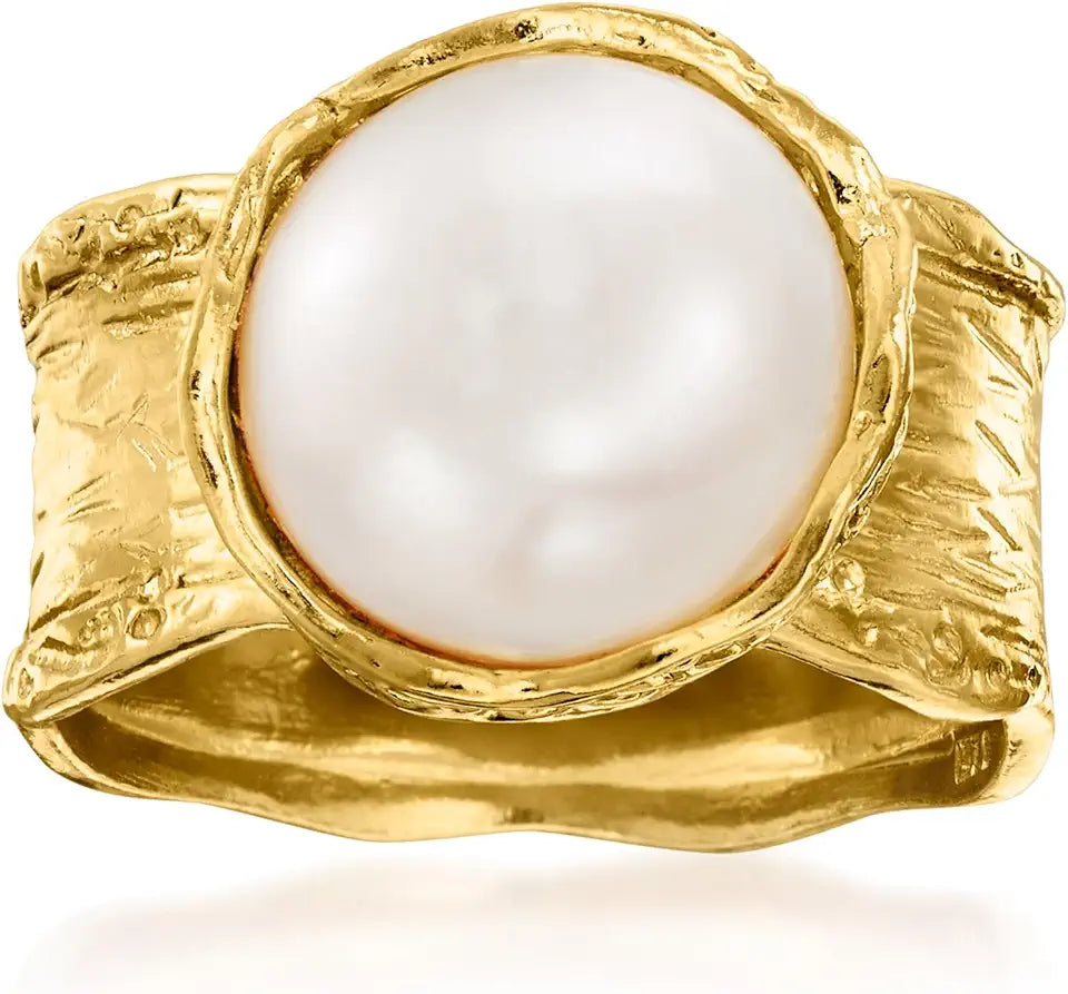 Gold-Tone Pearl Ring
