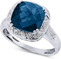 Sterling Silver Topaz Ring, 9mm